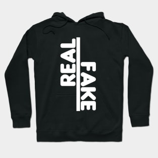 Real/Fake Word Art Minimalist Design Hoodie